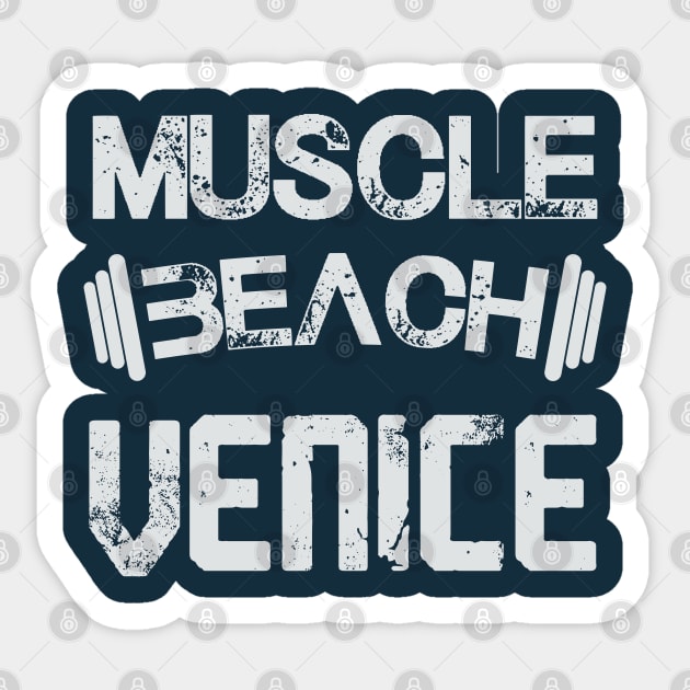 Muscle beach - Venice - California (light lettering) Sticker by ArteriaMix